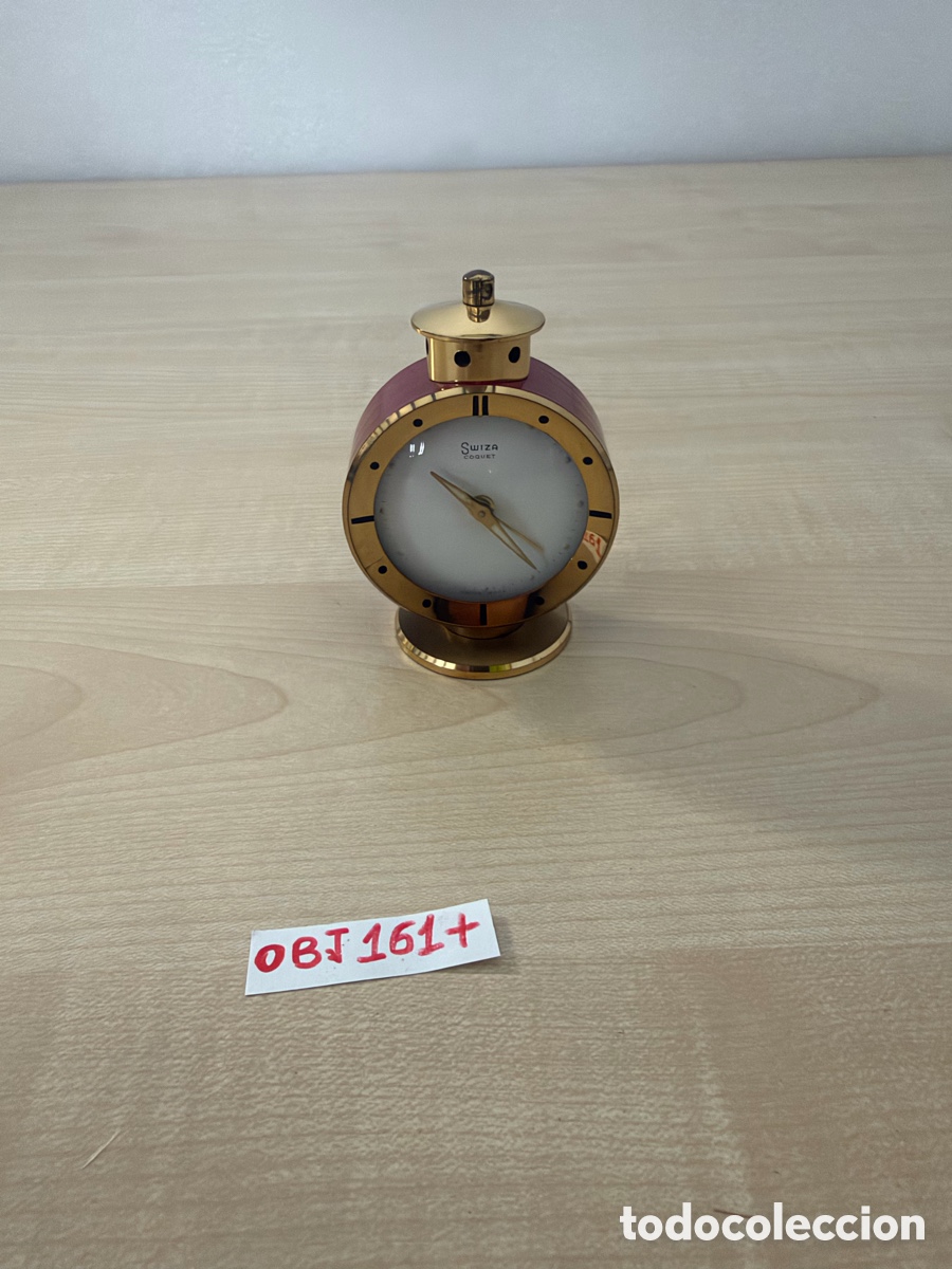Despertadores antiguos: Reloj despertador Swiza Coquet de 4 joyas, fabricado en Suiza,