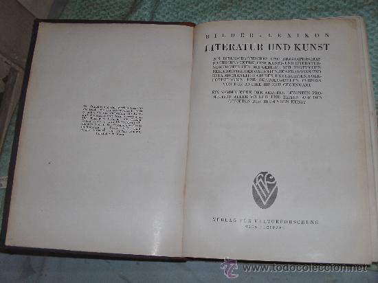 Diccionarios antiguos: BILDER-LEXIKON - 2 TOMOS - - Foto 2