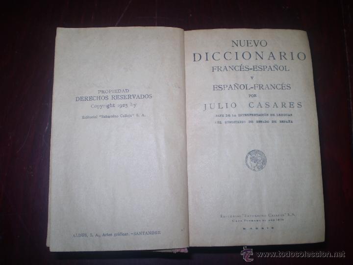 Diccionarios antiguos: DICCIONARIO 1925 FRANCES -ESPA&Ntilde;OL - Foto 1