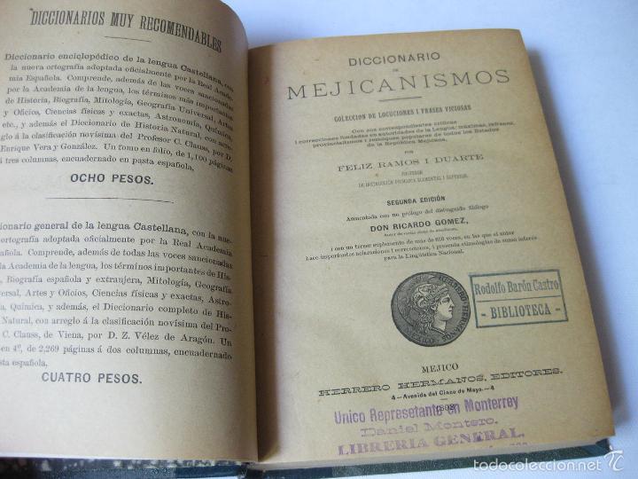 Diccionario De Mejicanismos Felix Ramos I Duarte Segunda Edicion - 