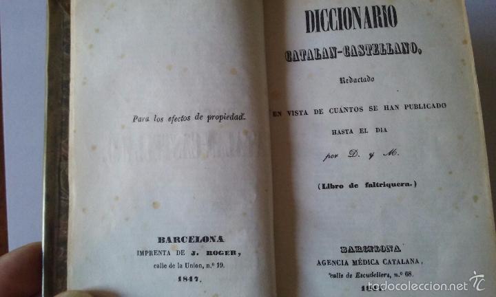 Diccionarios antiguos: Diccionario Catalan-Castellano - Foto 4