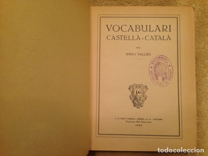 Diccionarios antiguos: VOCABULARI CASTELLA-CATALA - Foto 2