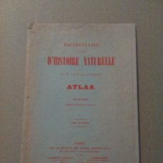 Diccionarios antiguos: DICTIONNAIRE D'HITORIE NATURALLE 1849