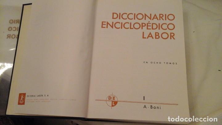 Diccionarios antiguos: Diccionario enciclopédico Labor , 8 tomos . 1ª edición febrero 1968 - Foto 4 - 116396339