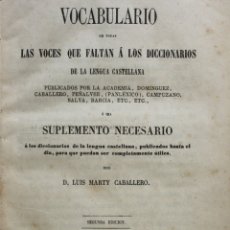 Diccionarios antiguos: VOCABULARIO DE TODAS LAS VOCES QUE FALTAN Á LOS DICCIONARIOS DE LA LENGUA CASTELLANA, PUBLICADOS.... Lote 123215274
