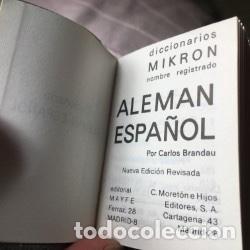 Diccionarios antiguos: Diccionario MIKRON Alemán-Español en miniatura de 1982 - Foto 3 - 141337314
