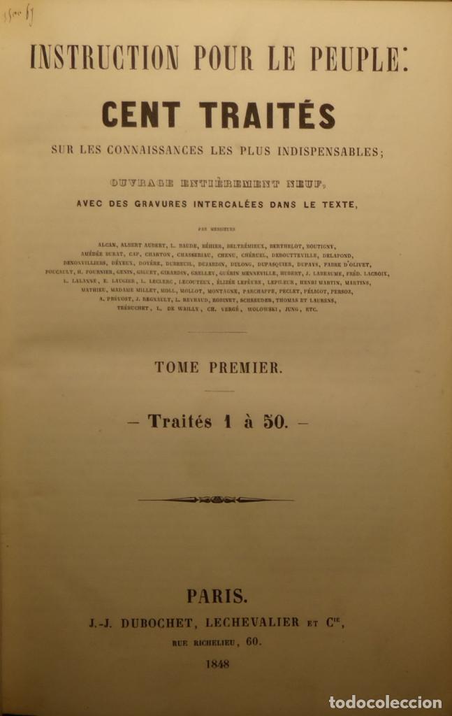 Diccionarios antiguos: INSTRUCTION POUR LE PEUPLE: CENT TRAIT&Eacute;S SUR LES CONNAISSANCES LES PLUS INDISPENSABLES - Foto 1