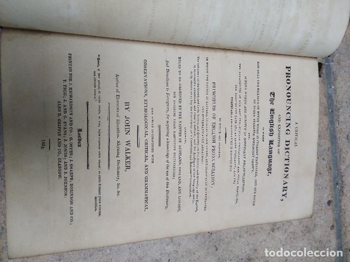 Diccionarios antiguos: Walker&acute;s pronouncing dictionary 1823 - Foto 5