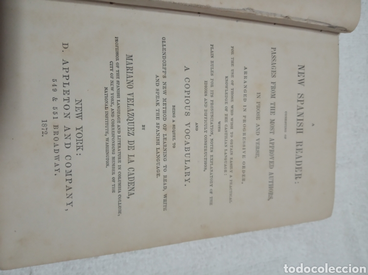 Diccionarios antiguos: New Spanish reader - Foto 3
