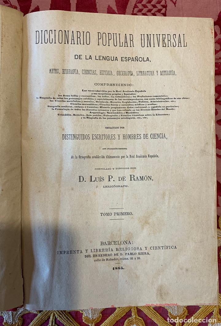 Diccionarios antiguos: DICCIONARIO POPULAR DE LA LENGUA ESPAÑOLA - Foto 3 - 199744453