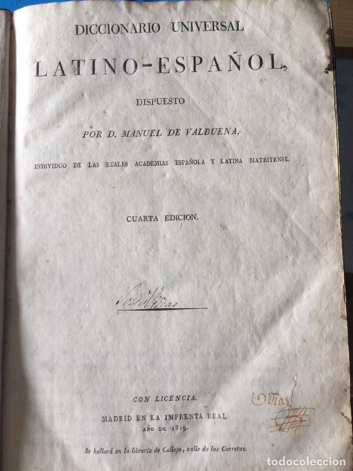 Diccionarios antiguos: LATINO-ESPA&Ntilde;OL 1819 - Foto 1