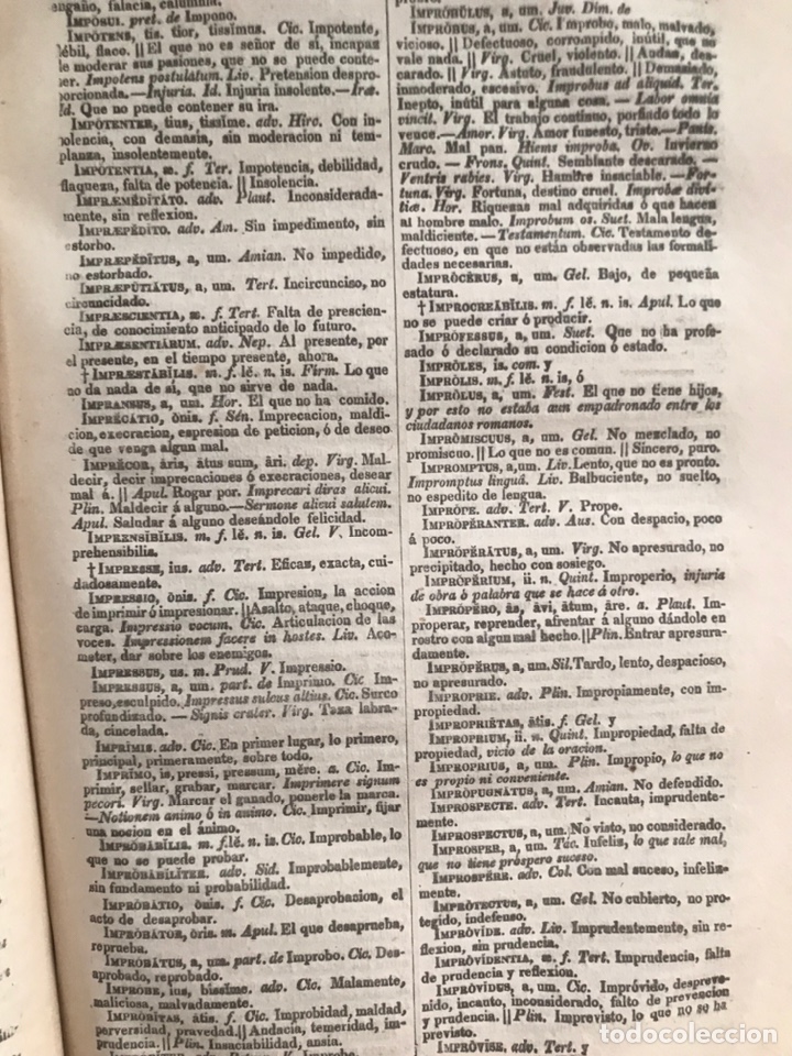 Diccionarios antiguos: Diccionario Latino-Español. 1878. Con piel y filigranas. - Foto 4 - 211824325