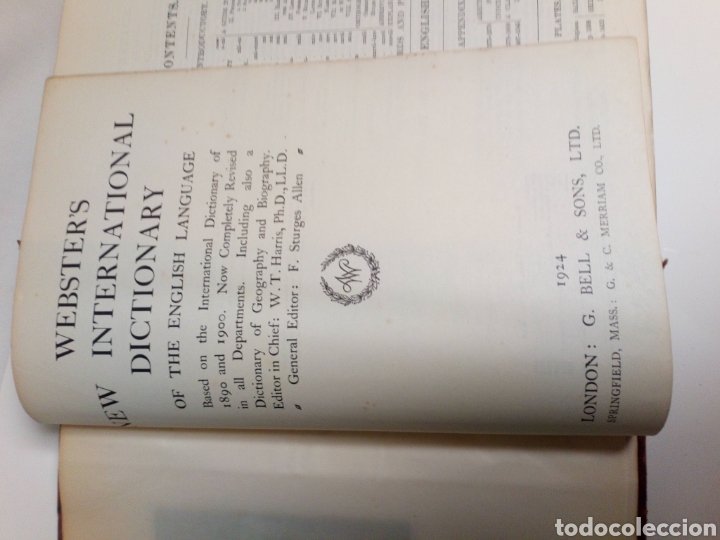 Diccionarios antiguos: Websters New international dictionary. Edición 1924 - Foto 6 - 223377963