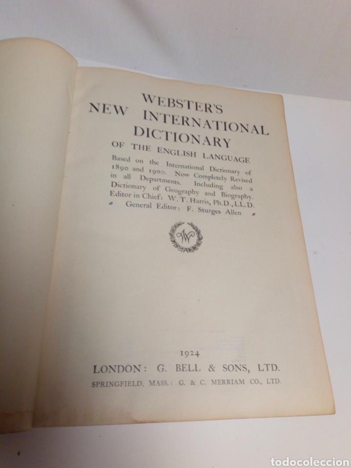 Diccionarios antiguos: Websters New international dictionary. Edici&oacute;n 1924 - Foto 9