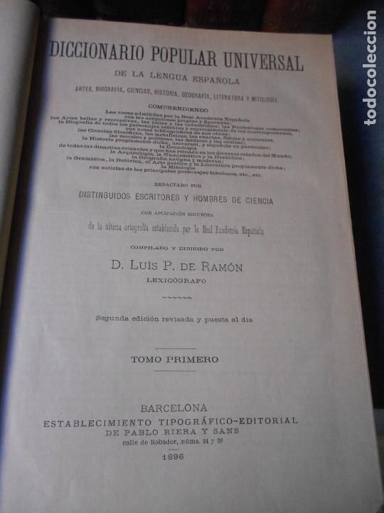 Diccionarios antiguos: DICCIONARIO POPULAR ESPA&Ntilde;OL - Foto 2