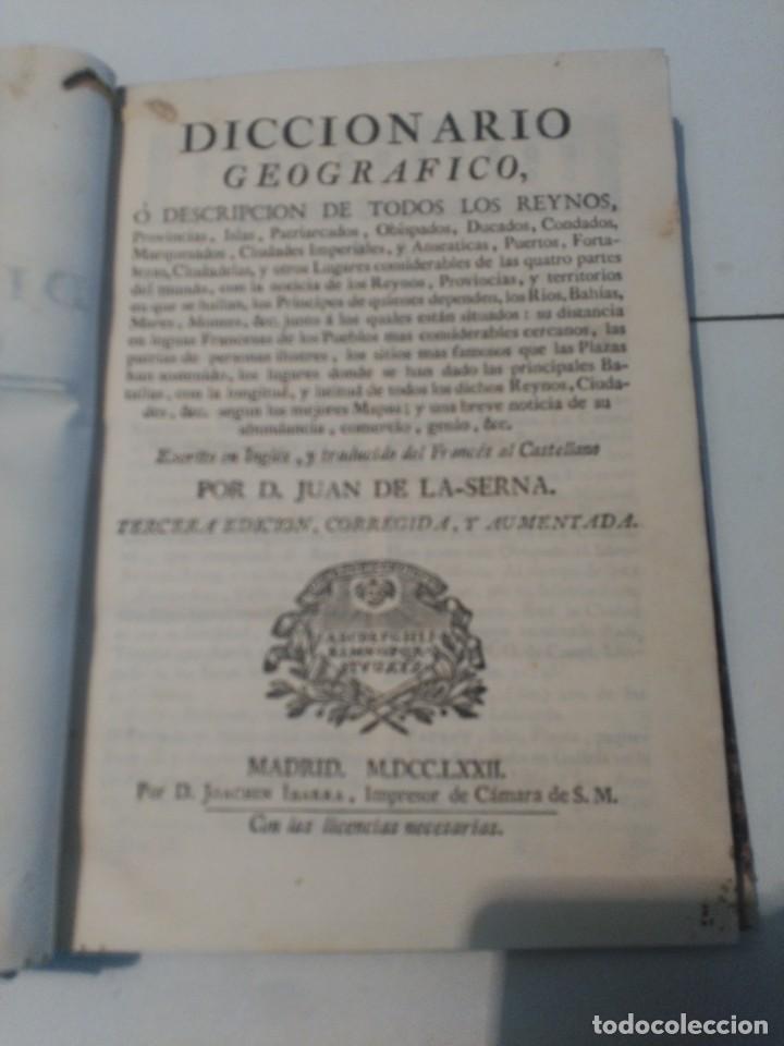 Diccionarios antiguos: Diccionario Geografico de la Serna - Foto 3