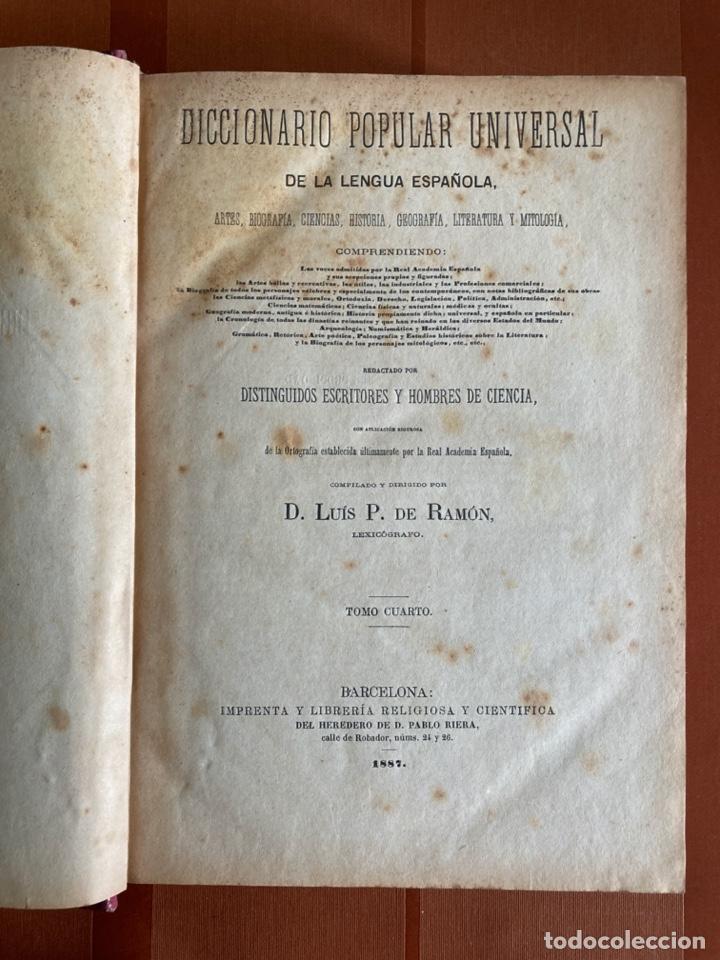 Diccionarios antiguos: Diccionario Popular Universal de la Lengua Española - Luis P. de Ramón - 6 TOMOS COMPLETO, 1885-1889 - Foto 18 - 280714958
