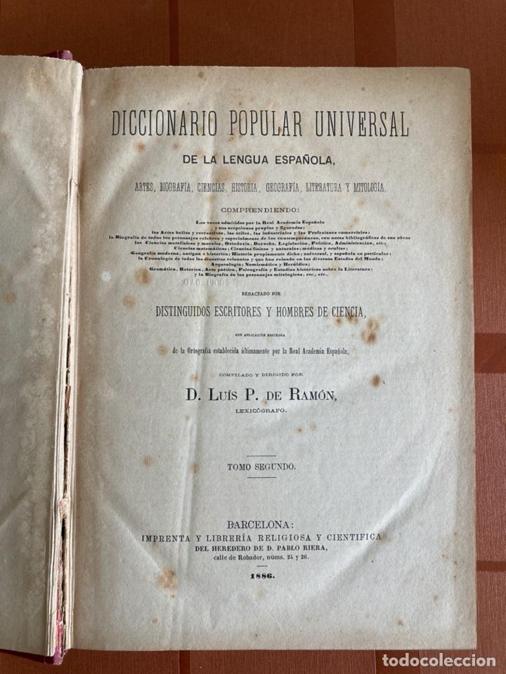 Diccionarios antiguos: Diccionario Popular Universal de la Lengua Española - Luis P. de Ramón - 6 TOMOS COMPLETO, 1885-1889 - Foto 24 - 280714958