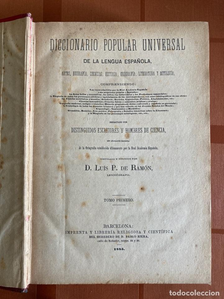 Diccionarios antiguos: Diccionario Popular Universal de la Lengua Española - Luis P. de Ramón - 6 TOMOS COMPLETO, 1885-1889 - Foto 9 - 280714958
