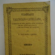 Libri antichi: LIBRO DE VOCABULARIO VALENCIANO - CASTELLANO DE D. JOSE MARIA CABRERA. AÑO 1868. -- PP 7. Lote 359330560