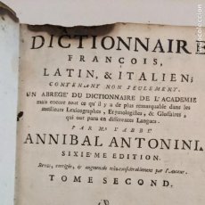 Diccionarios antiguos: DICTIONNAIRE FRANCOIS, LATIN, & ITALIEN: 1766. Lote 370744821