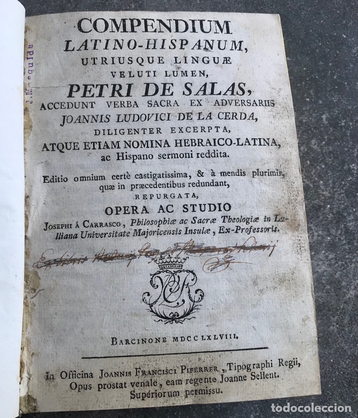 Diccionarios antiguos: Compendio Latino Hispanum - Foto 1
