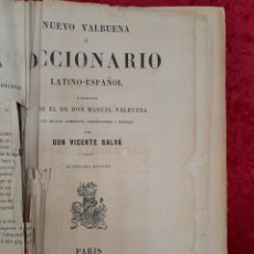 Diccionarios antiguos: L-6846. NUEVO VALBUENA O DICCIONARIO LATINO-ESPAÑOL. VICENTE SALVÁ, 1861.. Lote 387787349