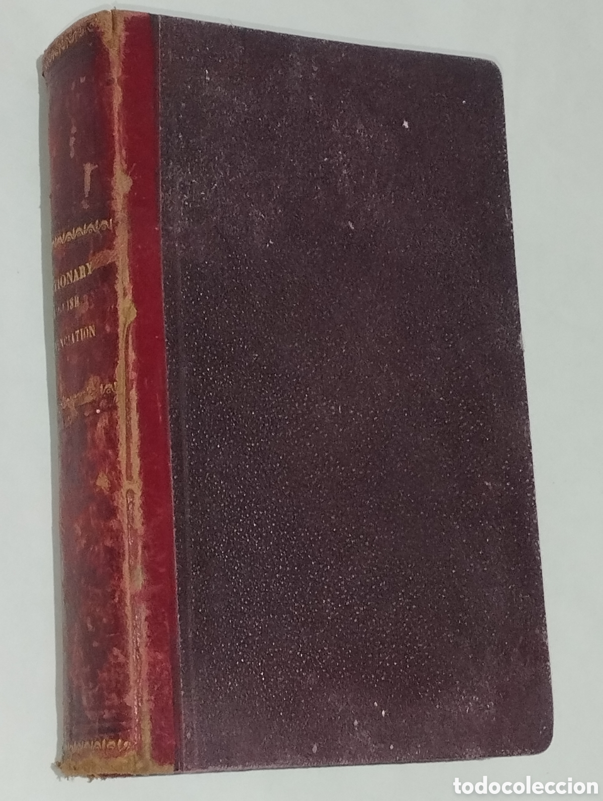 Livres anciens: Diccionario ingl&eacute;s John Walker c.1840 + estampa victoriana s. XIX Fisher Son & Co