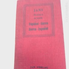 Diccionarios antiguos: JANS DICCIONARIO DE BOLSILLO ESPAÑOL -SUECO-JAN FORLAG-1965