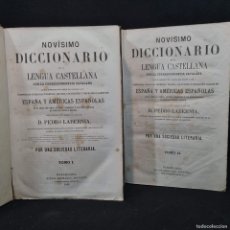 Diccionarios antiguos: 2 TOMOS - NOVISIMO DICCIONARIO DE LA LENGUA CASTELLANA - ESPASA HERMANOS EDITORE - AÑO 1866 / 24.956