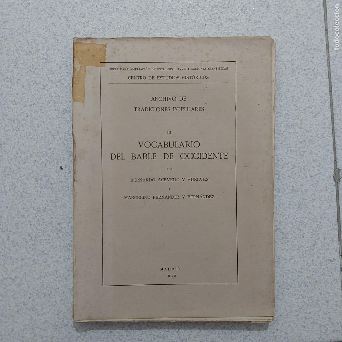 Diccionarios antiguos: Vocabulario bable de occidente - Foto 1