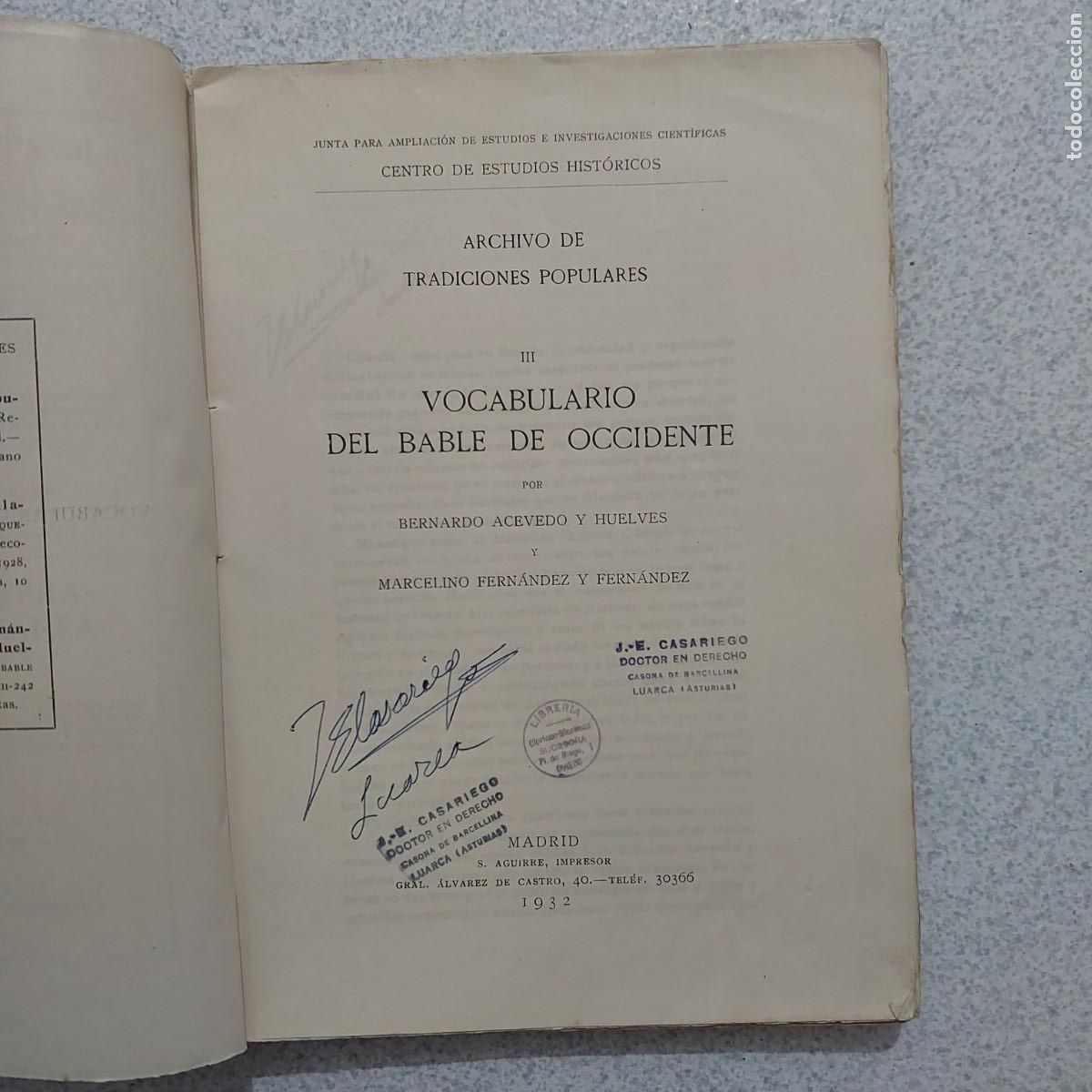 Diccionarios antiguos: Vocabulario bable de occidente - Foto 3