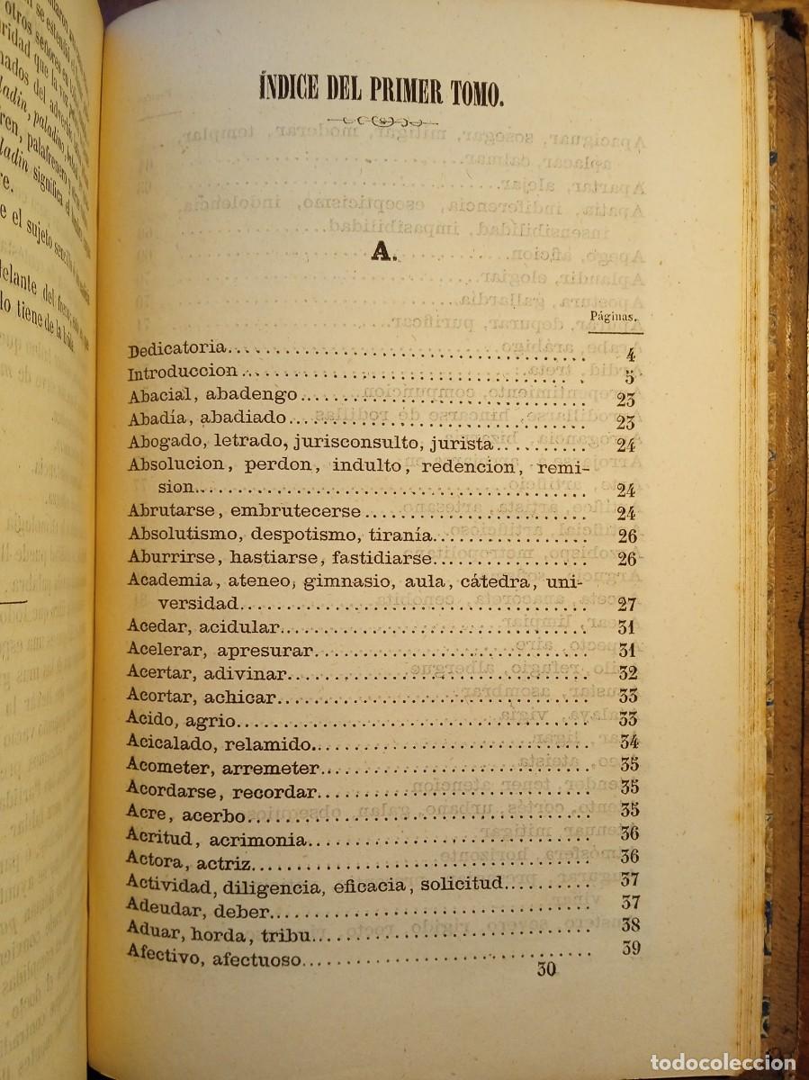 Diccionarios antiguos: Sin&oacute;nimos castellanos 1870 - Foto 5