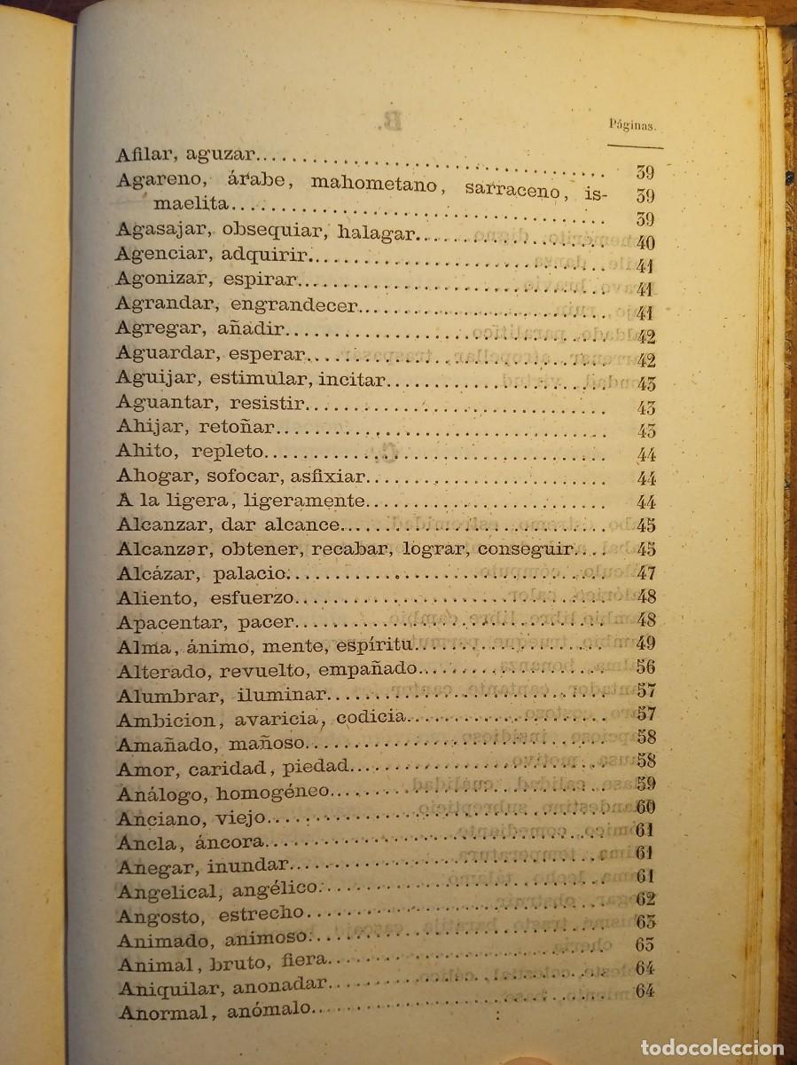 Diccionarios antiguos: Sin&oacute;nimos castellanos 1870 - Foto 7