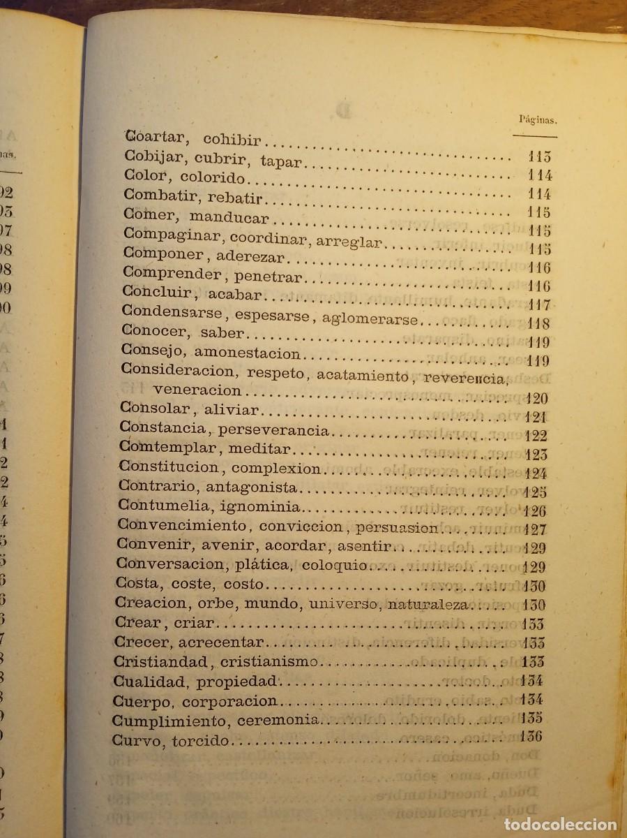 Diccionarios antiguos: Sin&oacute;nimos castellanos 1870 - Foto 9