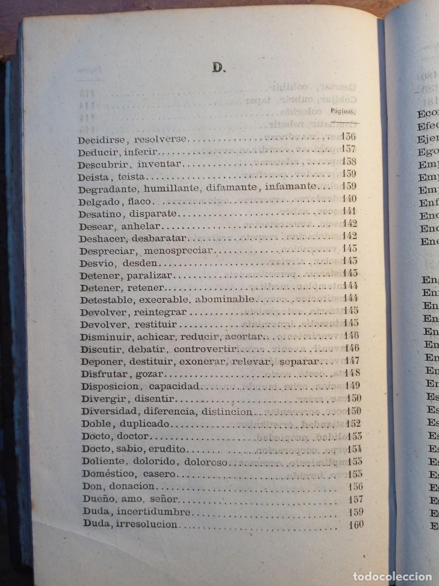 Diccionarios antiguos: Sin&oacute;nimos castellanos 1870 - Foto 10