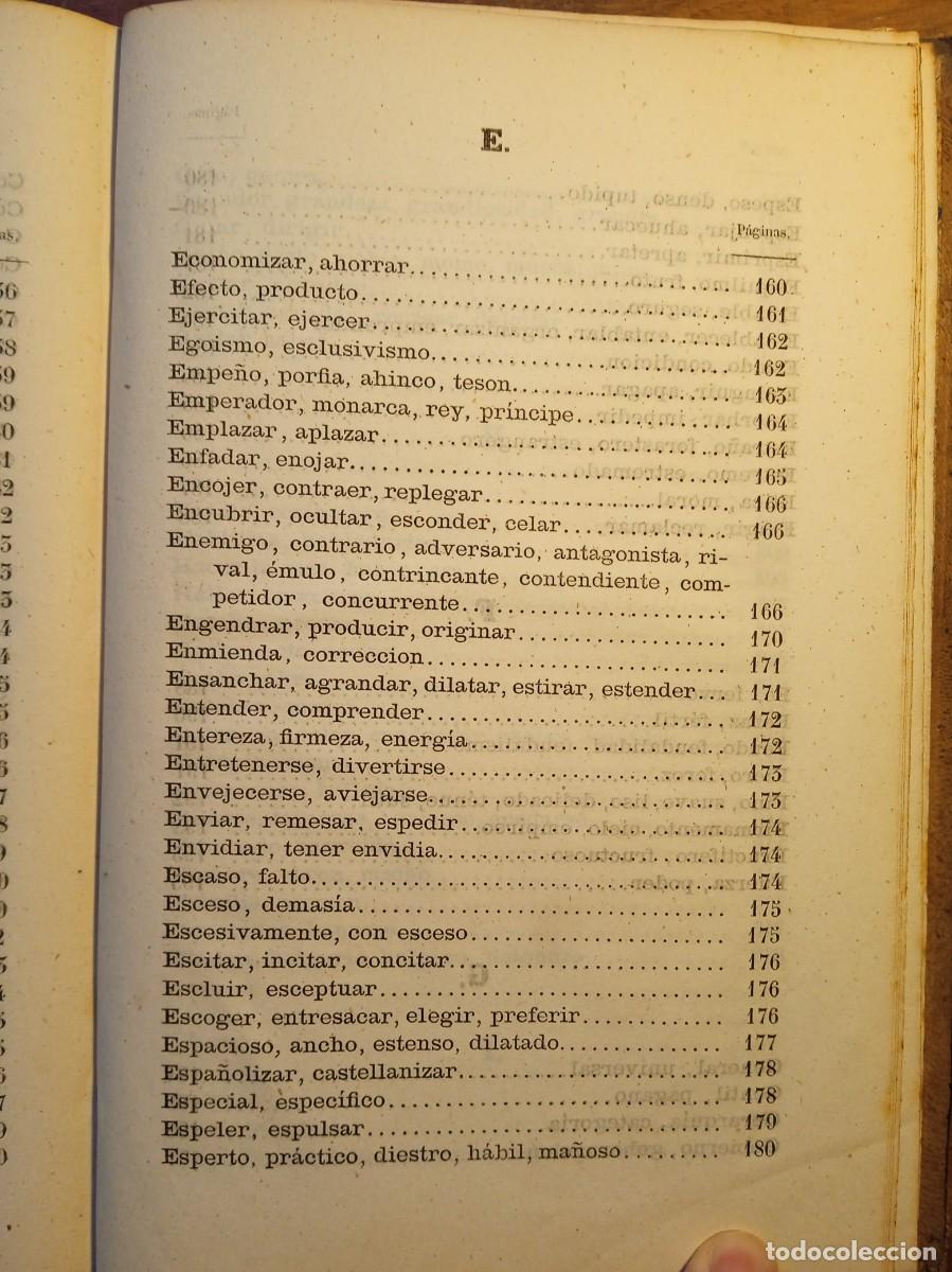 Diccionarios antiguos: Sin&oacute;nimos castellanos 1870 - Foto 11