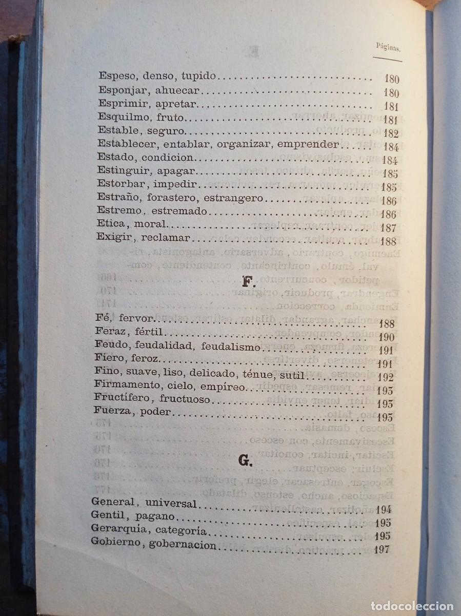Diccionarios antiguos: Sin&oacute;nimos castellanos 1870 - Foto 12