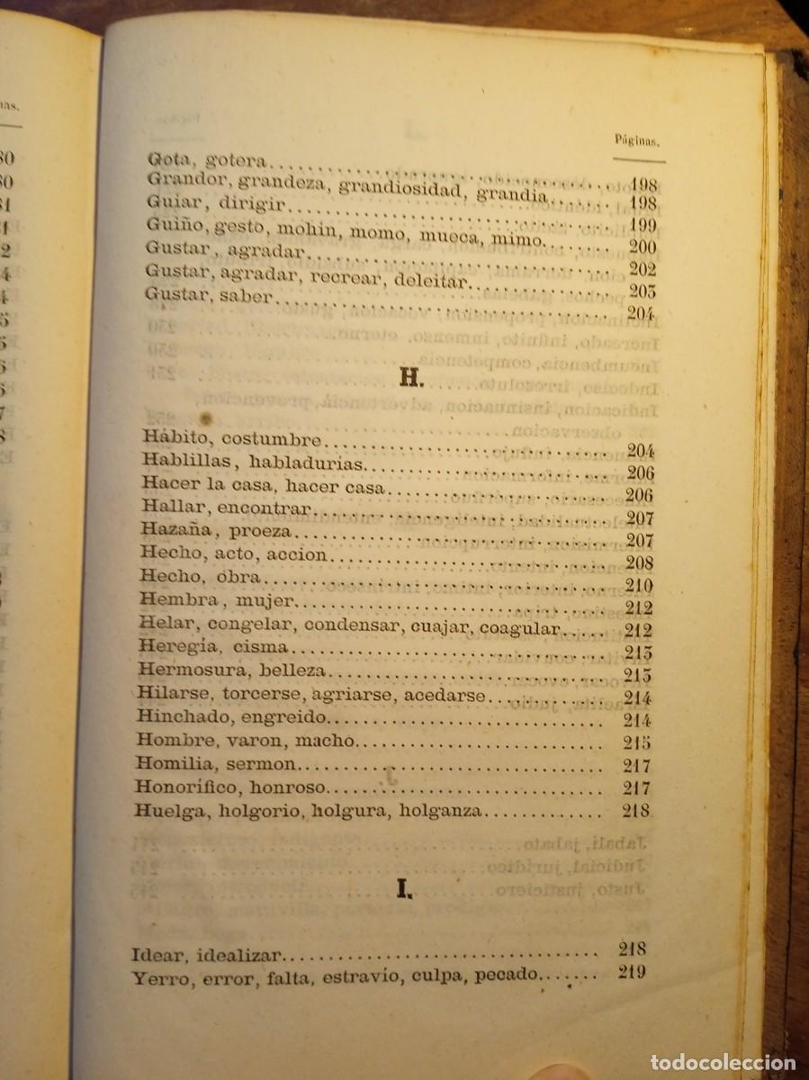 Diccionarios antiguos: Sin&oacute;nimos castellanos 1870 - Foto 13