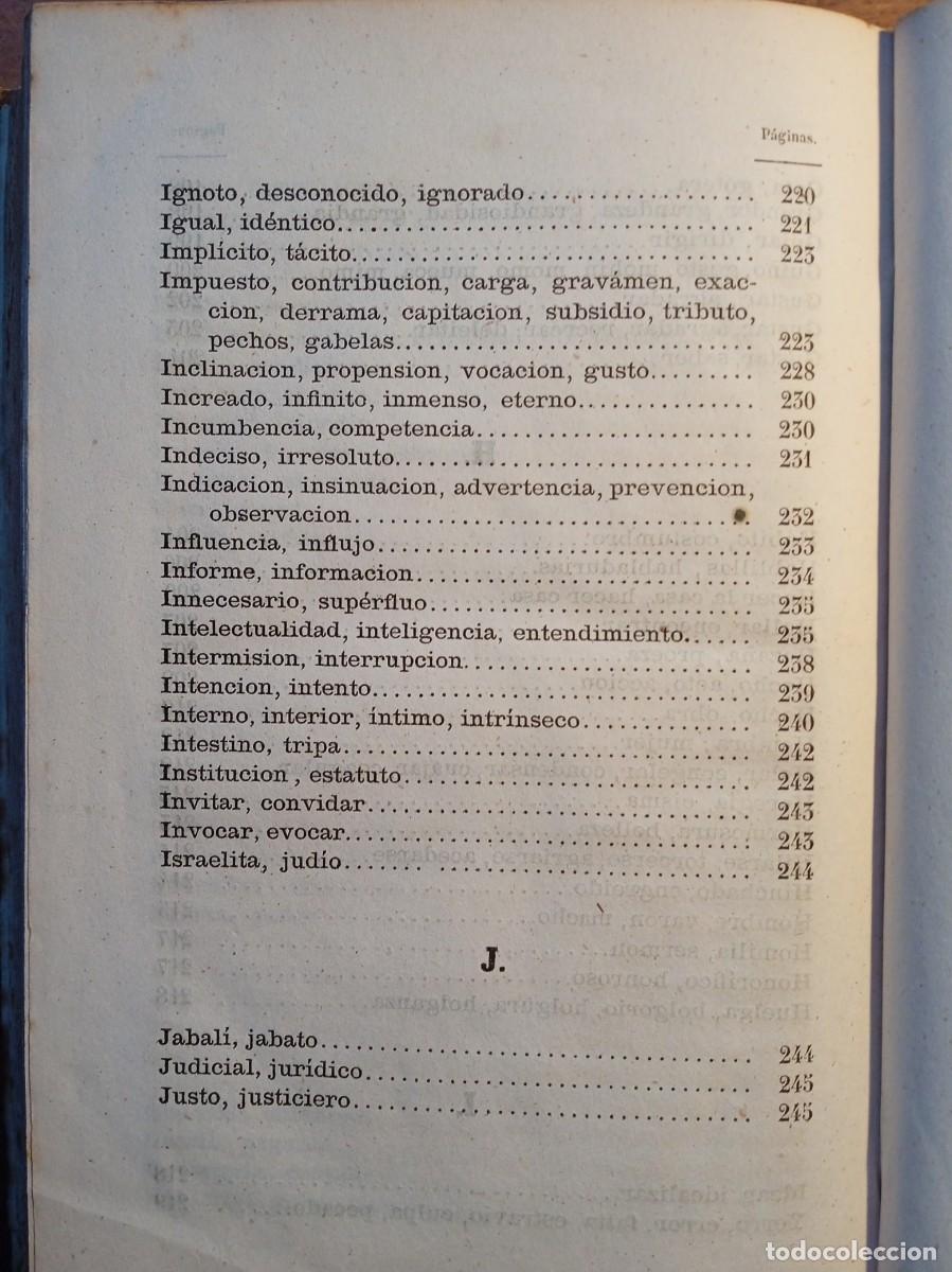 Diccionarios antiguos: Sin&oacute;nimos castellanos 1870 - Foto 14