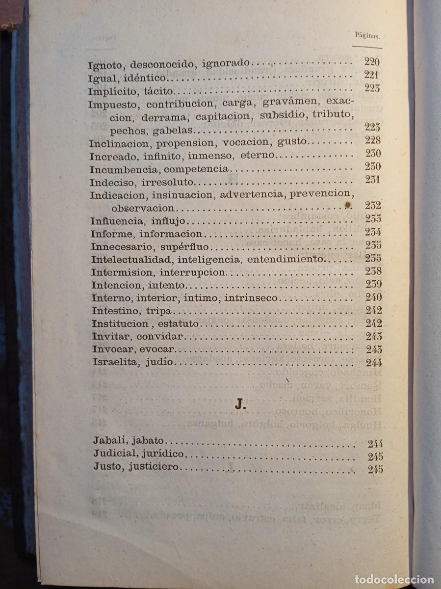 Diccionarios antiguos: Sin&oacute;nimos castellanos 1870 - Foto 15