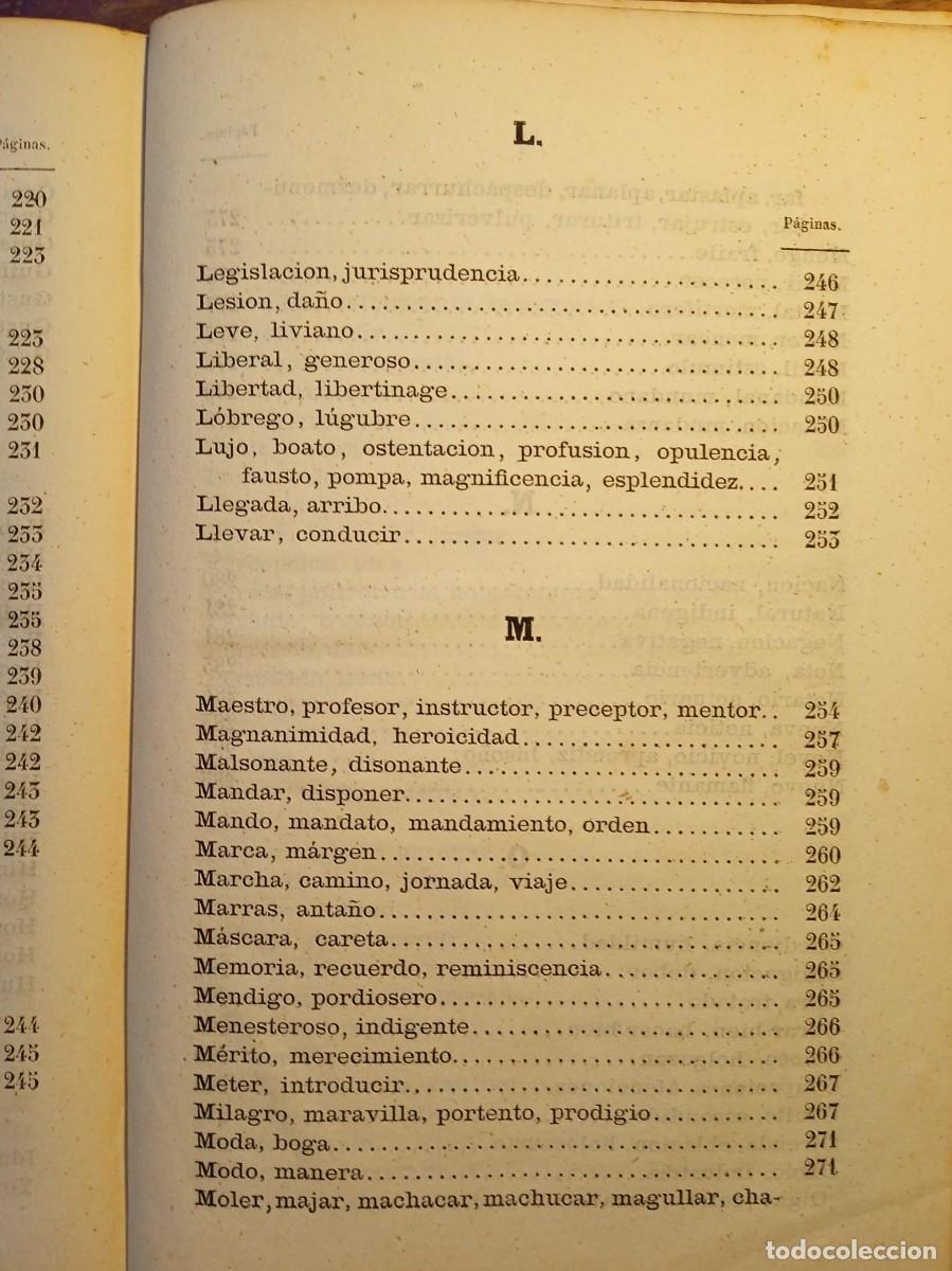 Diccionarios antiguos: Sin&oacute;nimos castellanos 1870 - Foto 16