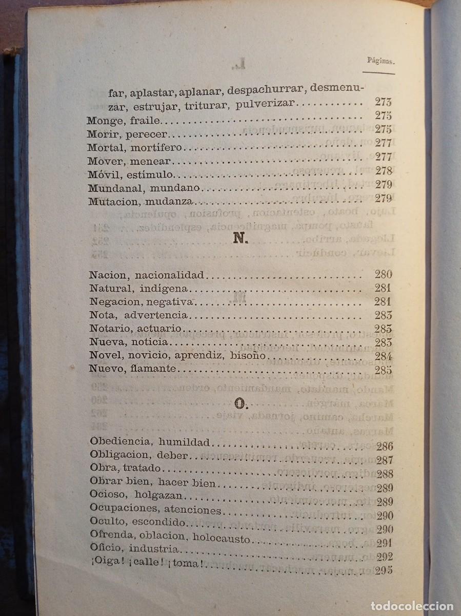 Diccionarios antiguos: Sin&oacute;nimos castellanos 1870 - Foto 17