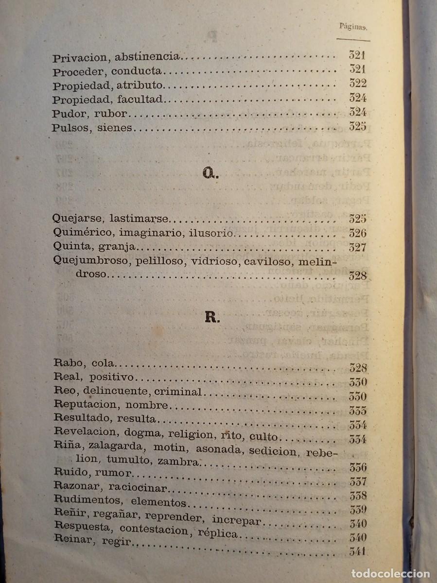 Diccionarios antiguos: Sin&oacute;nimos castellanos 1870 - Foto 19