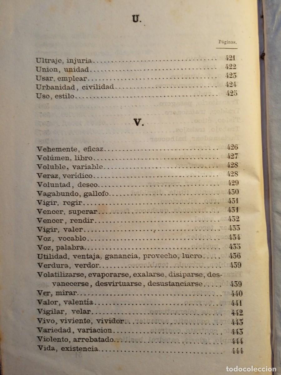 Diccionarios antiguos: Sin&oacute;nimos castellanos 1870 - Foto 23
