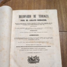 Diccionarios antiguos: DICCIONARIO DE TEOLOGÍA TOMO 2. ABATE BERGIER. SEGUNDA VERSIÓN EN CASTELLANO 1846
