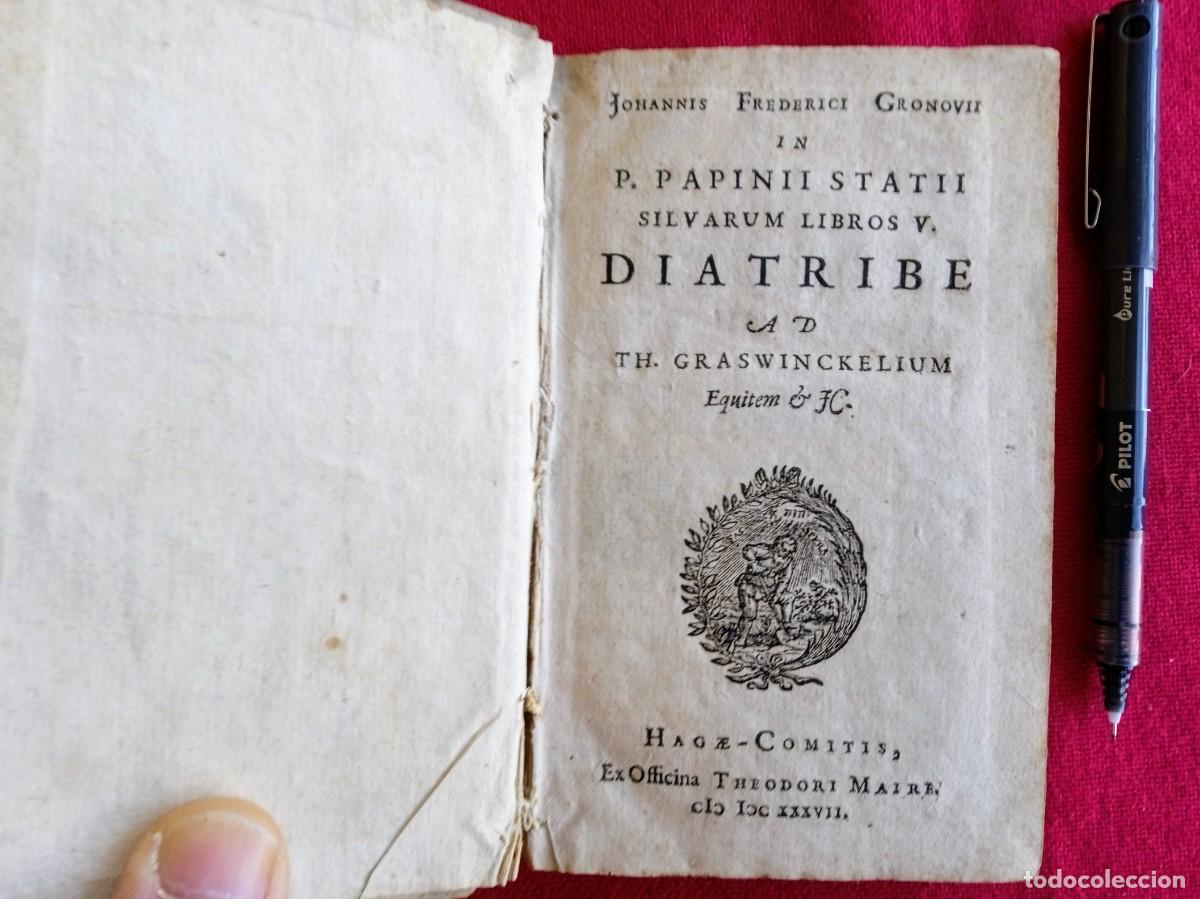 Old dictionaries: Libro muy antiguo en lat&iacute;n Grono in Statium Diatribe 1637
