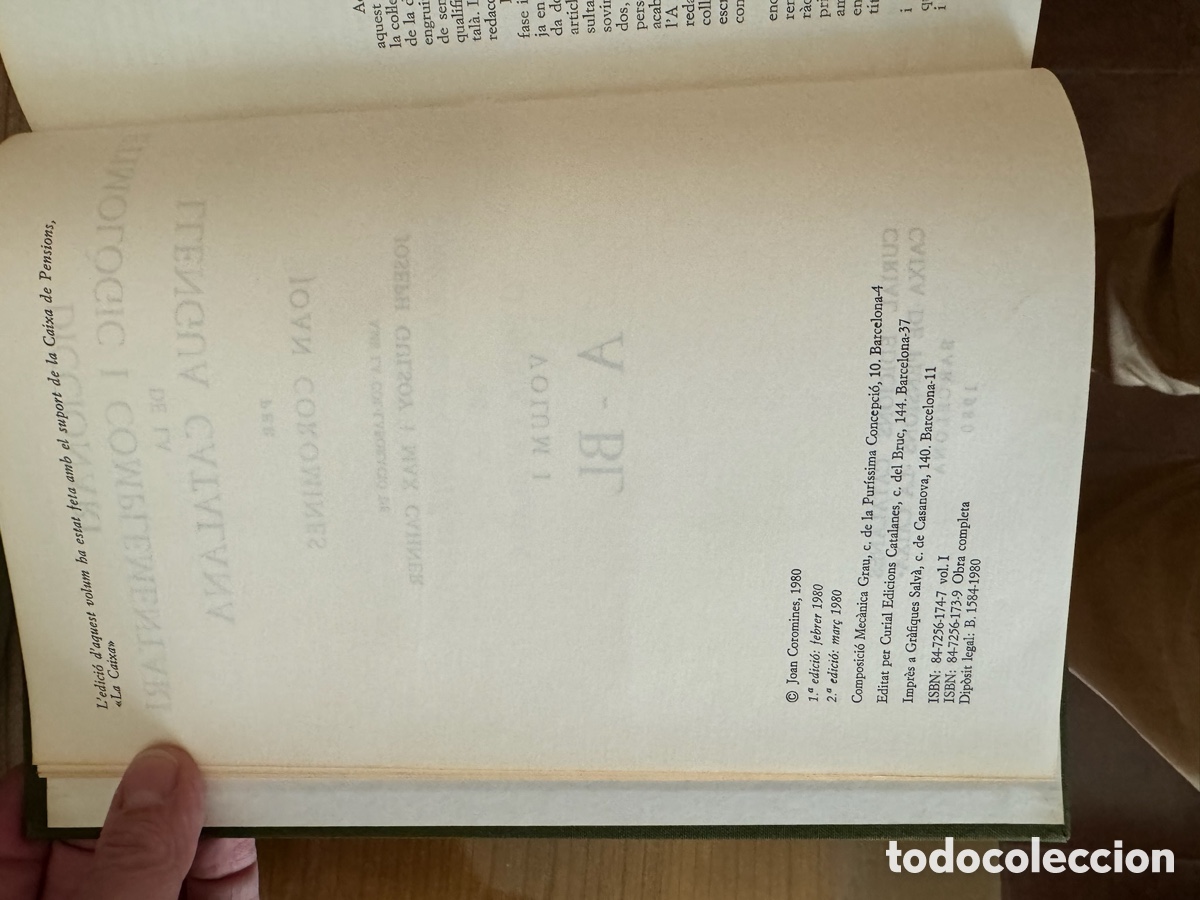 Diccionarios antiguos: Diccionari etimol&ograve;gic Joan Coromines - Foto 4