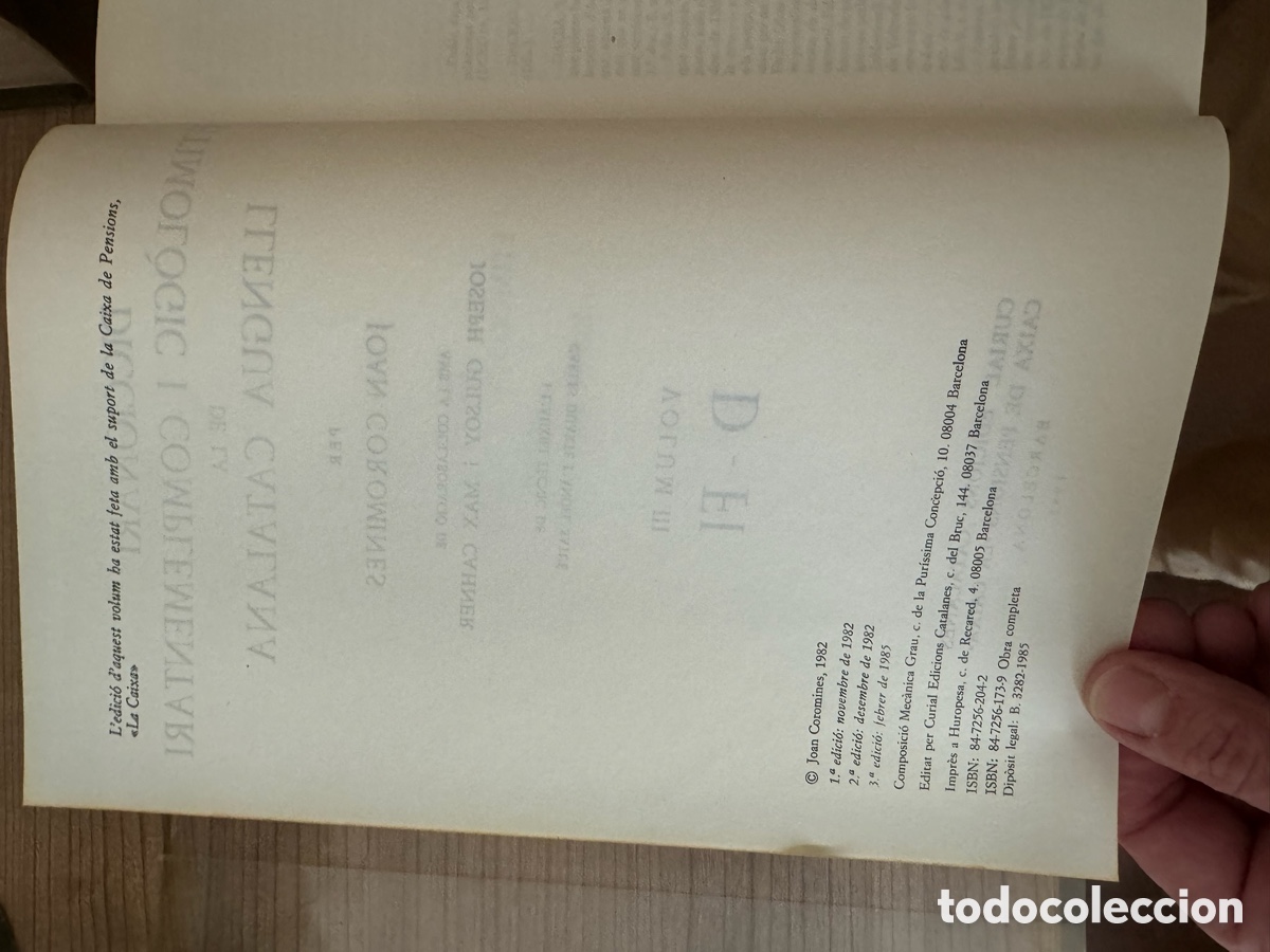 Diccionarios antiguos: Diccionari etimol&ograve;gic Joan Coromines - Foto 12