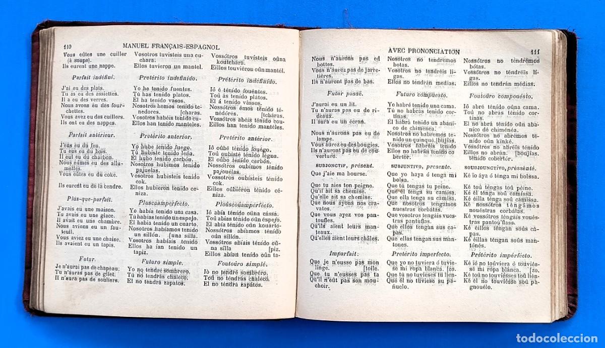 Diccionarios antiguos: MANUEL DE LA CONVERSATION FRAN&Ccedil;AIS-ESPAGNOL - Foto 3